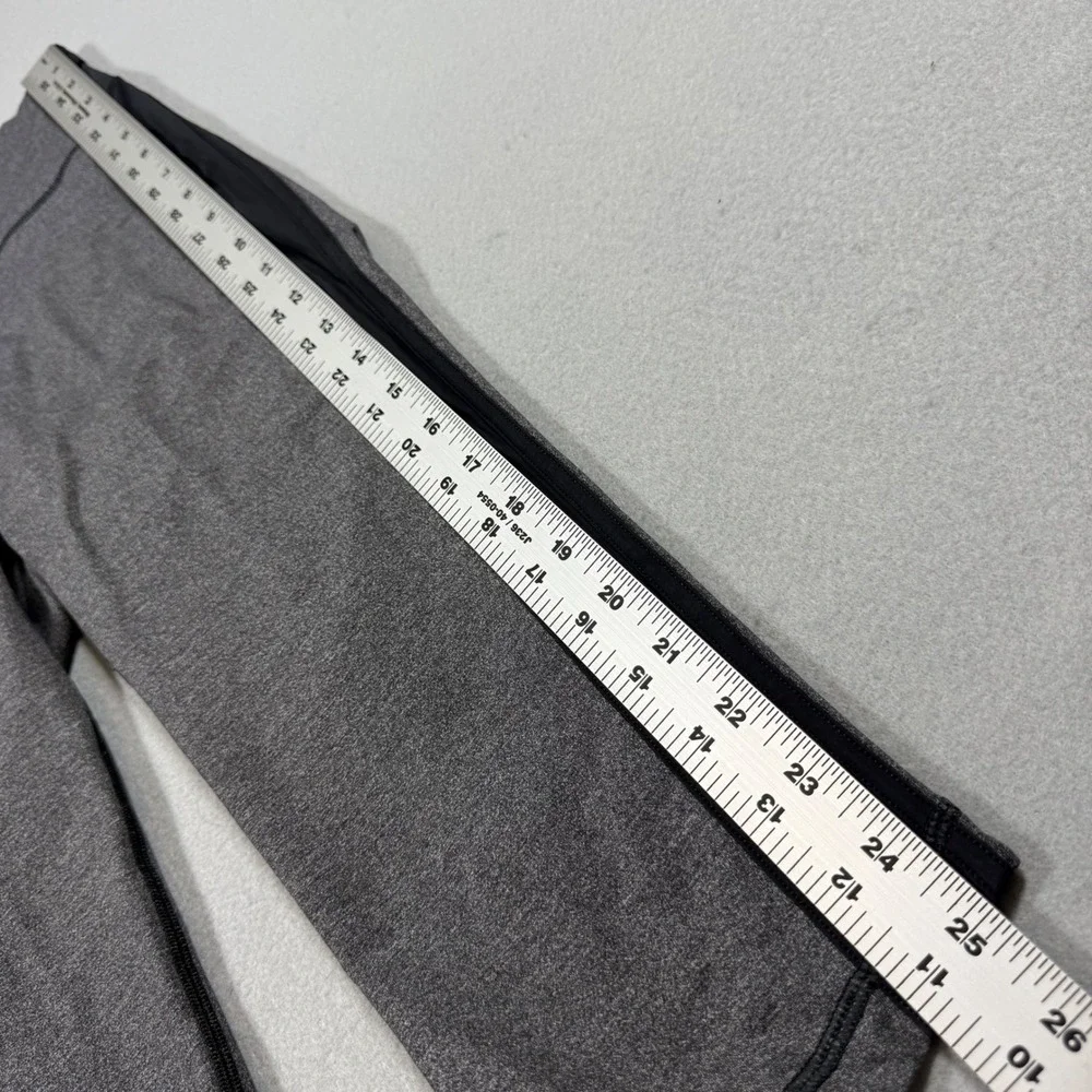 Lululemon Gray Heathered Black Side Stripe High Rise Crop Leggings‎ Womens 6